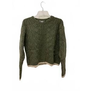 NEW AUTUMN CASHMERE women's boxy shell stitch tipped crew top in marsh